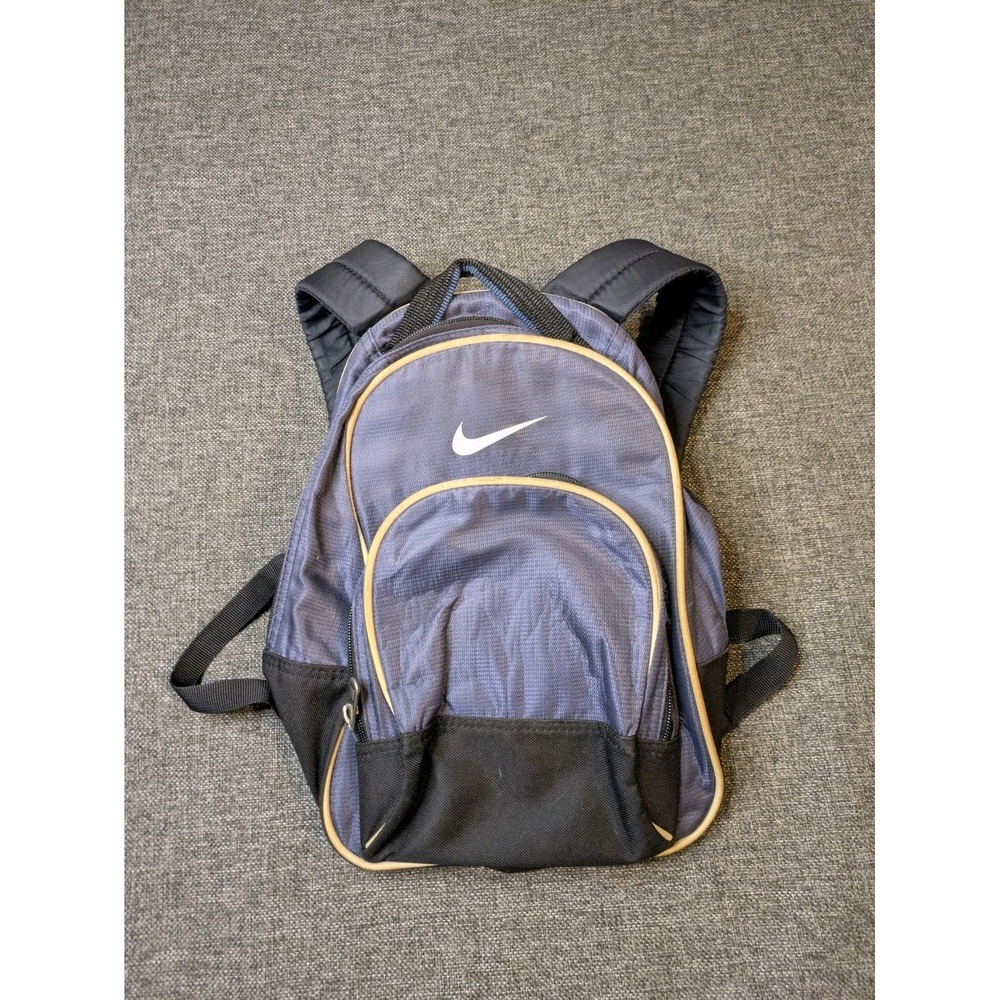 Vintage Nike Blue Swoosh Small 14" Back Pack School / Carry Bag Adjustable Strap